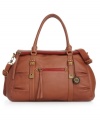 A refined satchel style you'll use for seasons to come. This sleek design from The Sak features subtly pleated accents, antique brass hardware and an optional crossbody strap for alternative carrying style.