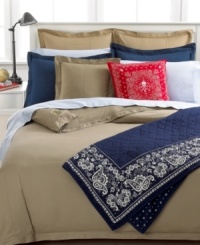 Boasting rugged style and Lauren Ralph Lauren sophistication, this decorative pillow is an undeniable classic. Featuring pure 100% cotton chino in a versatile khaki shade finished with topstitch detail and bottom snap closure with signature Lauren Ralph Lauren brass snaps. Boasting rugged style and Lauren Ralph Lauren sophistication, this decorative pillow is an undeniable classic. Featuring pure 100% cotton chino in a versatile khaki shade finished with topstitch detail and bottom snap closure with signature Lauren Ralph Lauren brass snaps.