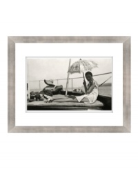 Vintage style for seaside homes, this Lauren Ralph Lauren print captures bathing beauties on the deck of a ship. A parasol, elegant swimwear and, of course, heels, complete the picture with true old-fashioned glamor. Vintage style for seaside homes, this Lauren Ralph Lauren print captures bathing beauties on the deck of a ship. A parasol, elegant swimwear and, of course, heels, complete the picture with true old-fashioned glamor.