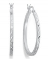 Giani Bernini Sterling Silver Earrings, Etched Hoop Earrings