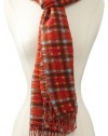 Echo Design Women's Plaid Pineapple Wrap, Terracotta, One Size