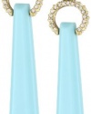 ABS By Allen Schwartz Tropic Traveler Gold-Tone Linear Turquoise Color Earrings