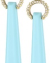ABS By Allen Schwartz Tropic Traveler Gold-Tone Linear Turquoise Color Earrings