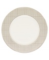 Dressed in a fine diamond grid of bronze and warm taupe, the salad plates in the Veneto collection are tailored for formal dining and everyday elegance in bone china.