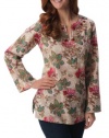 Collections Etc - Cora Floral Paisley V- Neck Tunic Top