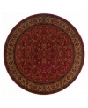 A modern classic. Fashioned using the most advanced method available for heat-set polypropylene, the Everest Isfahan collection offers a contemporary dance of crimson symmetry, and refined style. Field features intricate floral motif set against a rich, red background, and an elaborate, courtly border. Super-dense power-loom weave creates a natural appearance without sacrificing the soft luxury finish of hand-woven rugs. One-year limited warranty (defects due to manufacturing).