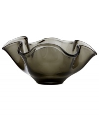 Fresh and elegant, this Lenox Organics bowl is crafted of heavy crystal with a playful ruffled edge. A smoky hue adds to its allure, making a stylish impact on any space. Fresh and elegant, this Lenox Organics bowl is crafted of heavy crystal with a playful ruffled edge. A smoky hue adds to its allure, making a stylish impact on any space.