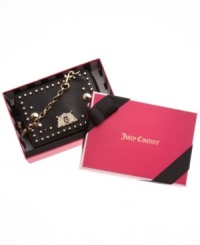 Tap into your inner tough girl with this decidedly diva-worthy design from Juicy Couture. Rich leather is outfitted with cool stud accents and chain-link strap, while the inside stashes your phone, cards, cash and keys without a worry. Tap into your inner tough girl with this decidedly diva-worthy design from Juicy Couture. Rich leather is outfitted with cool stud accents and chain-link strap, while the inside stashes your phone, cards, cash and keys without a worry.