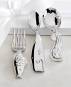 Make a splash at mealtime with this whimsical 3-piece baby flatware set. Crafted of durable 18/8 stainless steel, handles are decorated with a textured pattern.