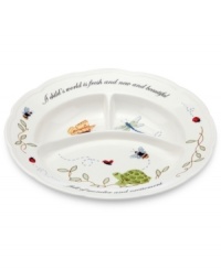 Only the best for baby. The Butterfly Meadow divided dish from Lenox features the colorful garden motif parents love, but in a design that's ideal for kids. Adorned with A child's world is fresh and new and beautiful; full of wonder and excitement. Only the best for baby. The Butterfly Meadow divided dish from Lenox features the colorful garden motif parents love, but in a design that's ideal for kids. Adorned with A child's world is fresh and new and beautiful; full of wonder and excitement.