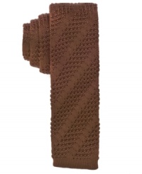 Step outside of the box for notice-me style in this knit tie from Ben Sherman. Step outside of the box for notice-me style in this knit tie from Ben Sherman.