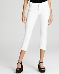 7 For All Mankind Jeans - Crop and Roll Skinny Jeans in White 7 For All Mankind Jeans - Crop and Roll Skinny Jeans in White