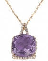 Effy Jewlery 14K Rose Gold Amethyst and Diamond Pendant, 10.29 TCW