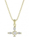 The Vatican Library Collection Gold-Tone Cubic Zirconia Cross Necklace, 16