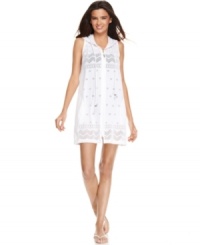 Beat the heat in a cool cover up from Dotti! The tribal-pattern pointelle styling gives it an on-trend look. Beat the heat in a cool cover up from Dotti! The tribal-pattern pointelle styling gives it an on-trend look.