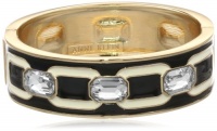 Anne Klein Deco'ed Out Gold-Tone Ivory and Black Enamel Bangle Bracelet Anne Klein Deco'ed Out Gold-Tone Ivory and Black Enamel Bangle Bracelet