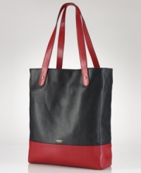 Exquisitely on-trend, this colorblock design from Lauren Ralph Lauren is ideal for office or off-duty. Crafted in rich lizard-embossed leather with discrete signature detailing, it's generous interior keeps essentials easily at hand. Exquisitely on-trend, this colorblock design from Lauren Ralph Lauren is ideal for office or off-duty. Crafted in rich lizard-embossed leather with discrete signature detailing, it's generous interior keeps essentials easily at hand.