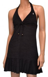 POLO Ralph Lauren Women's Big Pony Halter Dress Bikini Cover up Black-Medium POLO Ralph Lauren Women's Big Pony Halter Dress Bikini Cover up Black-Medium