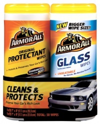Armor All Protectant Wipe and Glass Wipe Set - 25 Sheets, (Pack of 6) Armor All Protectant Wipe and Glass Wipe Set - 25 Sheets, (Pack of 6)