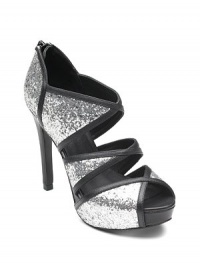 Glitter-covered cutout leather creates dramatic angles that reveal hints of skin, for a glamorous statement.Leather-covered heel, 4 (100mm) Covered platform, ½ (15mm) Compares to a 3½ heel (90mm) Peep toe Glitter covered cutout leather Back zipper Leather lining and sole Padded insole Imported Glitter-covered cutout leather creates dramatic angles that reveal hints of skin, for a glamorous statement.Leather-covered heel, 4 (100mm) Covered platform, ½ (15mm) Compares to a 3½ heel (90mm) Peep toe Glitter covered cutout leather Back zipper Leather lining and sole Padded insole Imported