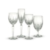 A spectacular display of blaze cuts embellish the simple lines of Wynnewood.Shown from left to right: 12 oz Footed Iced Beverage, 6 oz Contemporary Champagne, 8 oz Wine, 9 oz Goblet. Also available, Balloon Wine Glass.