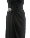 David Meister Black One-Shoulder Jewel Asymmetrical Dress 6