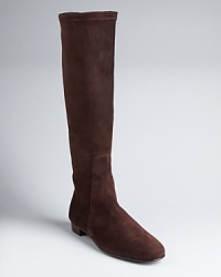 The height of perfection, these Delman tall boots are crafted out of exquisite flexible suede. The height of perfection, these Delman tall boots are crafted out of exquisite flexible suede.