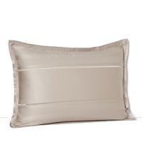 The dobby stripes in shades of taupe and vanilla bordered by raised satin on this Hudson Park sham evoke modern simplicity and timeless sophistication. The dobby stripes in shades of taupe and vanilla bordered by raised satin on this Hudson Park sham evoke modern simplicity and timeless sophistication.