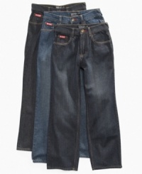 Denim goes detailed with these Ecko Unltd jeans featuring colored back pockets. Denim goes detailed with these Ecko Unltd jeans featuring colored back pockets.