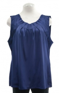 Elie Tahari Atlantic Blue Silk 'Winona' Sleeveless Blouse Top X-Large Elie Tahari Atlantic Blue Silk 'Winona' Sleeveless Blouse Top X-Large