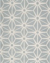 Surya Fallon Jill Rosenwald Geometric Flatweave Area Rug, 3-Feet 6-Inch by 5-Feet 6-Inch, Cloud Blue/White