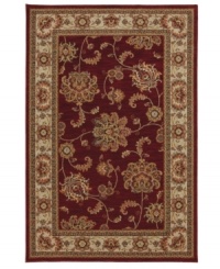 Accent any room with a flourish of classic florals, set in tasteful merlot tones for a look that's awash in traditional touches. Woven from lush nylon that delivers softness underfoot and superb resistance to everyday wear. Accent any room with a flourish of classic florals, set in tasteful merlot tones for a look that's awash in traditional touches. Woven from lush nylon that delivers softness underfoot and superb resistance to everyday wear.