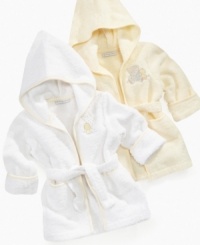In the lap of luxury. Pamper them like they should be in this precious terrycloth robe from First Impressions. In the lap of luxury. Pamper them like they should be in this precious terrycloth robe from First Impressions.
