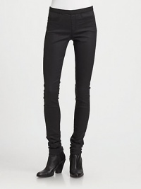 Figure-sculpting leggings in a mysterious, slate-gray wash. THE FITMedium rise, about 9Inseam, about 33THE DETAILSElastic waistbandFour-pocket styleFully linedCotton/polyester/LycraDry cleanMade in USA of imported fabricModel shown is 5'10 (177cm) wearing US size 4. Figure-sculpting leggings in a mysterious, slate-gray wash. THE FITMedium rise, about 9Inseam, about 33THE DETAILSElastic waistbandFour-pocket styleFully linedCotton/polyester/LycraDry cleanMade in USA of imported fabricModel shown is 5'10 (177cm) wearing US size 4.