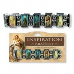 Creative Ventures Religious Saints Hematite Tile Stretch Bracelet
