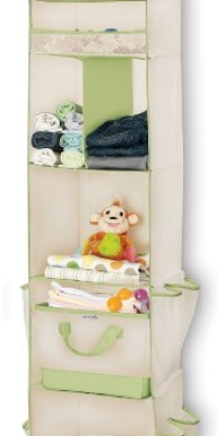 Munchkin 6 Shelf Closet Organizer, Cream/Green Munchkin 6 Shelf Closet Organizer, Cream/Green