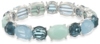Anne Klein Feeling Blue Silver-Tone Multi-Blue Stretch Bracelet, 7.50 Anne Klein Feeling Blue Silver-Tone Multi-Blue Stretch Bracelet, 7.50