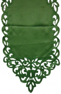 Homewear Cutwork and Embroidery Imperial Scroll 14-Inch by 90-Inch Runner, Loden Green Homewear Cutwork and Embroidery Imperial Scroll 14-Inch by 90-Inch Runner, Loden Green