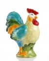 Get nesting. With a bright red comb and colorful feathers, the Pasha figural rooster will add country-fun charm to casual tables and decor. A whimsical companion to the bold florals of Pasha dinnerware.