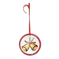 Designed by Swedish artist Olle Brozen, this handcrafted glass ornament from Kosta Boda features a festive bell design in vibrant holiday hues. It hangs from a red ribbon. Designed by Swedish artist Olle Brozen, this handcrafted glass ornament from Kosta Boda features a festive bell design in vibrant holiday hues. It hangs from a red ribbon.