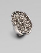 A pool of sparkling Swarovski crystals in an over-sized oval shape that truely makes a statement. Swarvoski crystalsRutheniumWidth, about 1½Imported