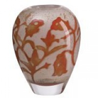 Kosta Boda Floating Flowers 5-7/8-Inch Vase, Small Red Kosta Boda Floating Flowers 5-7/8-Inch Vase, Small Red