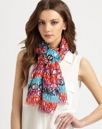 This colorful style features bands of logo stripes and delicate eyelash-fringed edges.Modal47 X 67Dry cleanImported