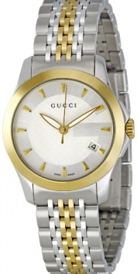 Gucci Women's YA126511 Gucci timeless Steel and Yellow PVD Silver Dial Watch Gucci Women's YA126511 Gucci timeless Steel and Yellow PVD Silver Dial Watch