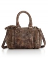 This classic satchel silhouette by Frye gets a western-inspired makeover. A distressed exterior with signature hardware and side zip pockets gives this style a rugged yet refined appeal.