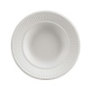 Edme rimmed soup bowl by Wedgwood. Wedgwood marks the 100th anniversary of its classic Edme collection with a refreshing update of its timeless pattern. A new antique white glaze enhances the elegant colannade embossment and laurel motif accent pieces. Sophisticated shapes and generously sized pieces make this pattern ideal for today's lifestyle.