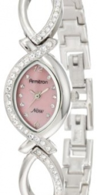Armitron Women's 75/3477PMSV NOW Swarovski Crystal Accented Silver-Tone Pink Dial Watch Armitron Women's 75/3477PMSV NOW Swarovski Crystal Accented Silver-Tone Pink Dial Watch