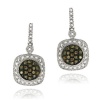 Sterling Silver 2/5ct TDW Champagne Diamond Dangle Earrings