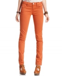 Rock denim that pops in these colored, five-pocket skinny jeans from American Rag. Rock denim that pops in these colored, five-pocket skinny jeans from American Rag.