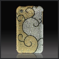 Black Swirl on Gold Silver Cristalina crystal bling case-cover for Apple iPhone 3G & 3GS Black Swirl on Gold Silver Cristalina crystal bling case-cover for Apple iPhone 3G & 3GS